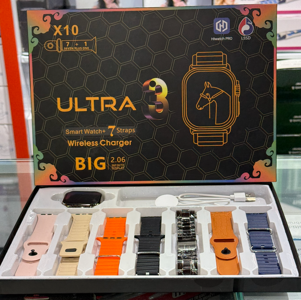 Combo Reloj smart watch X10 7 pulsos