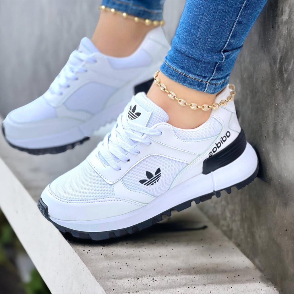Tenis Adidas Trebol Blanco Dama